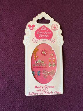 Disney Parks Bibbidi Bobbidi Boutique Princess Body Gems Sticker Set of 9 NIP